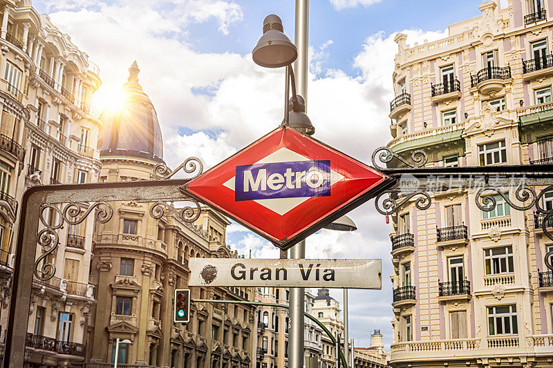 马德里的地铁标志Gran Via